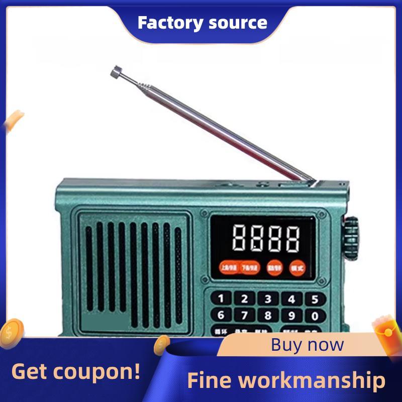 Pocket Radio Recarable Ham Hộp Âm Thanh Bluetooth AM FM Radio Mini Vintage Ham Loa Mp3 Player Xanh