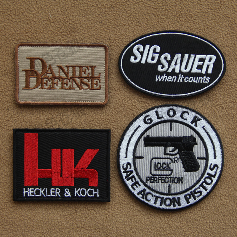 GLOCK GLOCK Daniel HK Sigge Thêu Velcro Huy Hiệu Băng Tay Băng Tay Ba Lô Miếng Dán Huy Hiệu Đạo Đức 