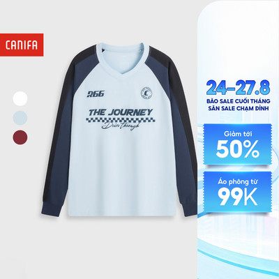 Áo phông unisex người lớn CANIFA dài tay có hình in