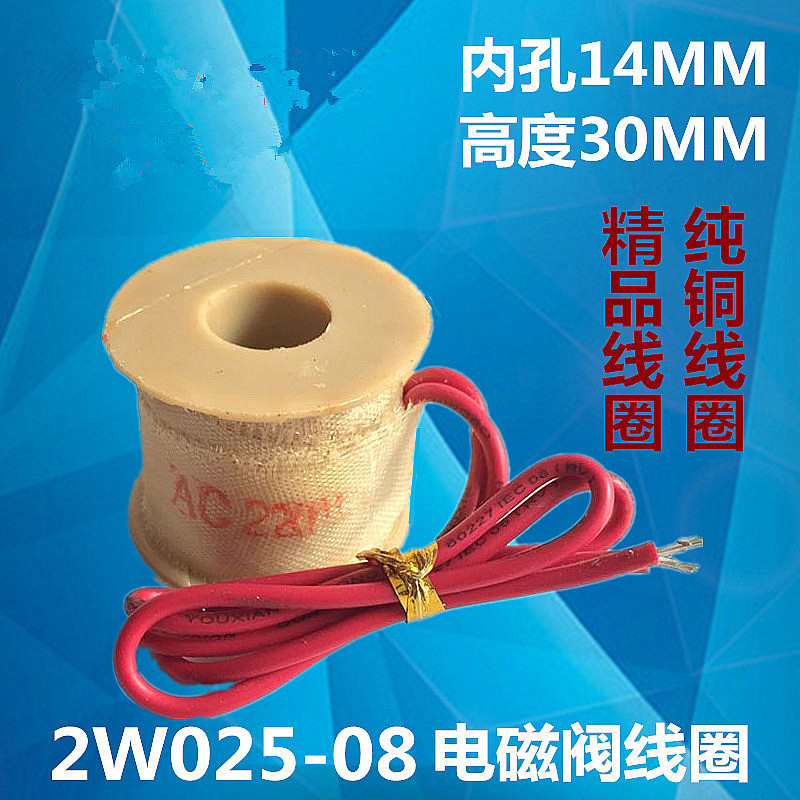 2 Điểm Tất Cả Đồng Van Điện Từ Van Nước Cuộn Dây 2W025-08 Series Cuộn Van Điện Từ AC220V DC24V