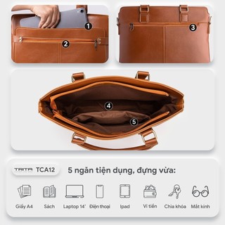 Cặp công sở Trita (Thời trang nam đa năng - Cặp da TCA12) Bagsmart