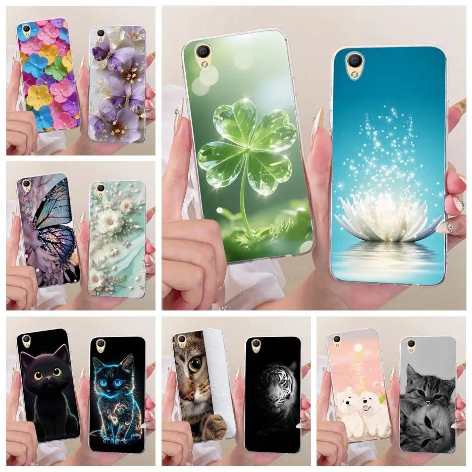 Dành Cho Oppo A37 Ốp Lưng A37f A37fw A37m Phong Cách Cỏ Ba Lá Sen Sơn Vỏ Mềm Mỏng Điện Thoại Cho Opp
