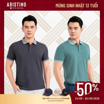 Áo polo nam ngắn tay ARISTINO chất liệu Cotton thoáng khí cao cấp sang trọng APS166EDP01