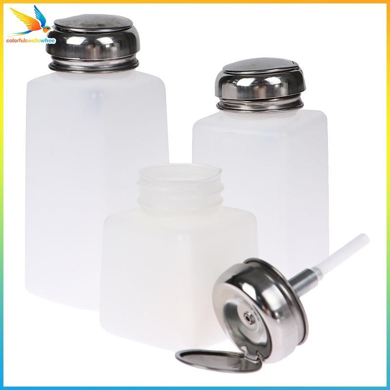 Colorfulswallowfree Trống Bơm Dispenser Sơn Móng Tay Tẩy Chai Móng Tay Nghệ Thuật Sạch Acetone Chai 