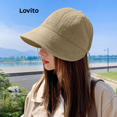 Lovito Phong cách thường ngày Mũ thông thường Mũ che nắng trơn Mũ chắn nắng chống nắng cho nữ LFA13243