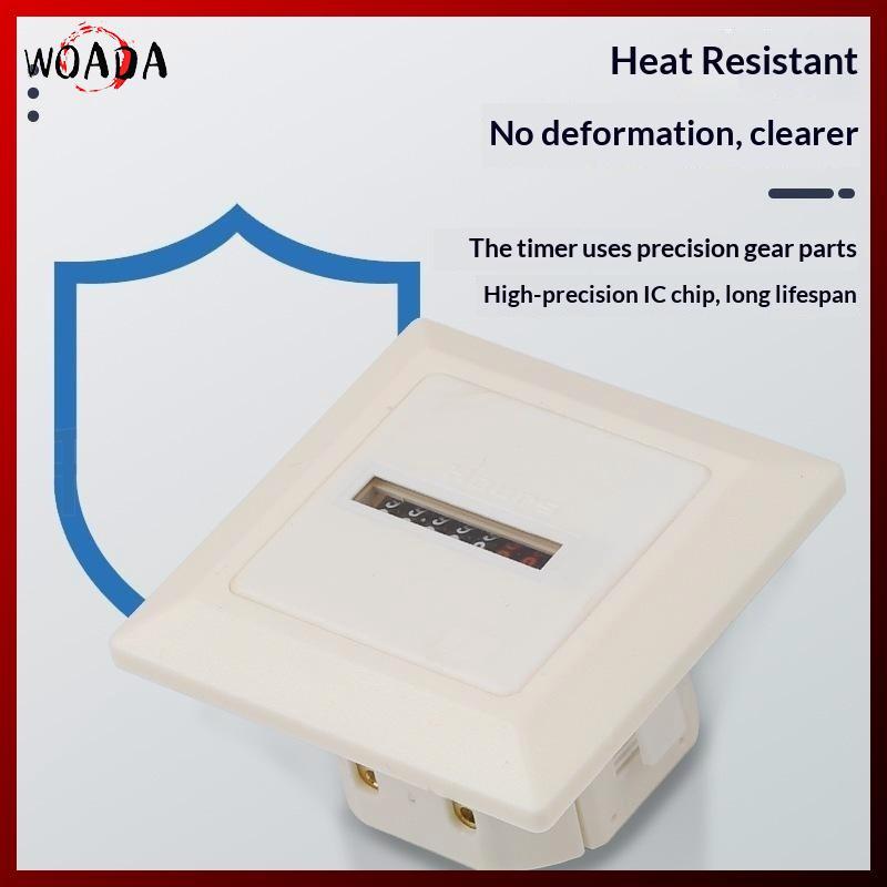 Đồng hồ đo giờ kỹ thuật số WOADA Độ chính xác cao HM1 Bộ đếm giờ vuông 0-9999999 0,3W AC220-240V 50H