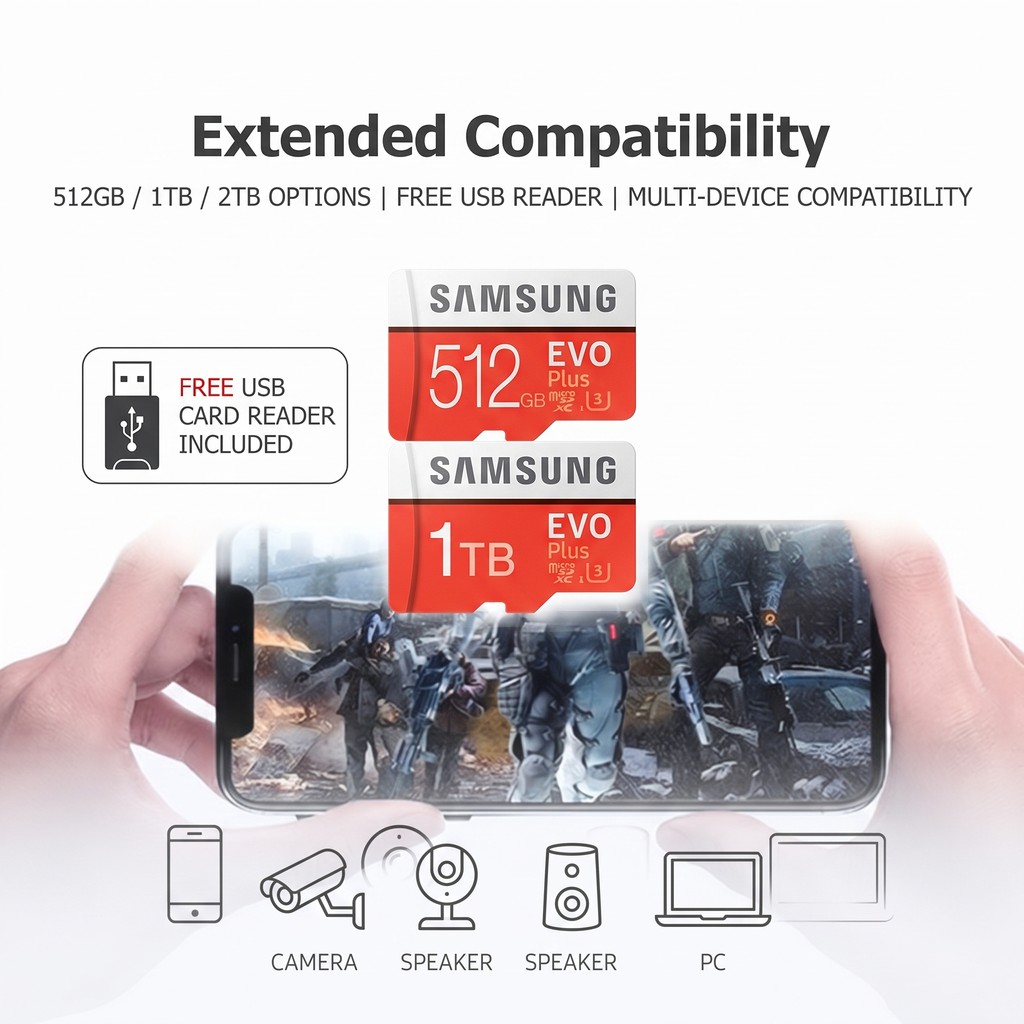Thẻ Nhớ Samsung 512GB 1TB Thẻ SD Tốc Độ Cao micro SD Card 2TB