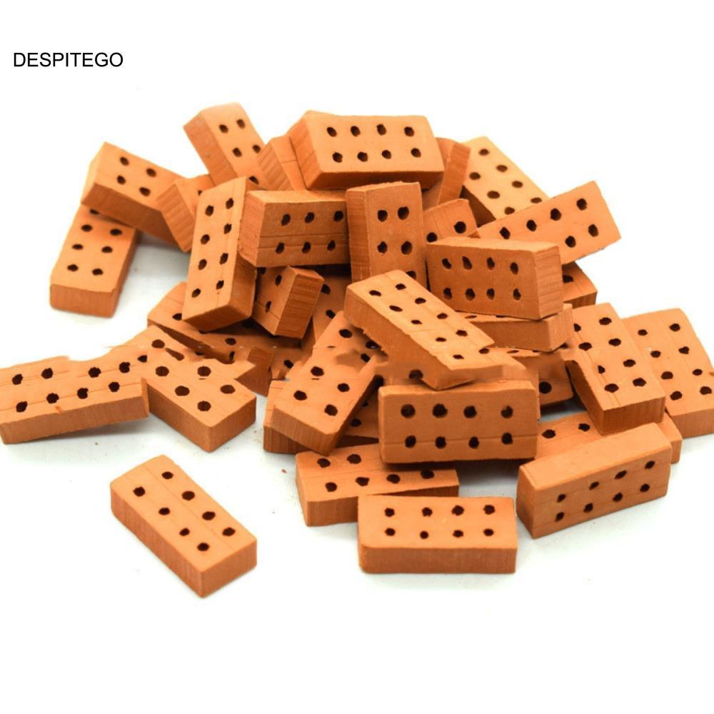 DESPITEGO Đồ chơi gạch giả DIY, Mô hình gạch mini thật nhỏ màu đỏ, Gạch mini tỷ lệ 1 / 12 Mini 1 / 1