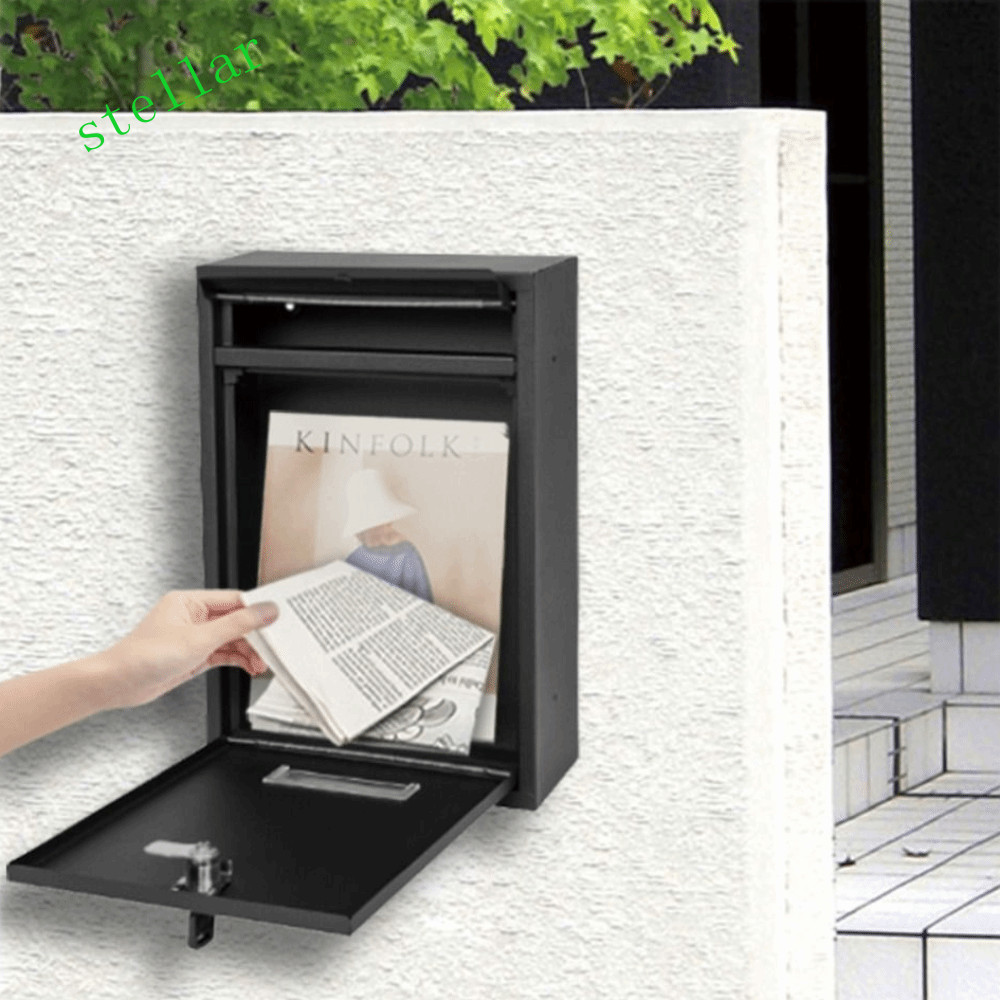 Hộp thư treo tường STELLARTECH, Hộp thư bằng sắt chống mưa, Hộp đựng báo Khóa an toàn chống gỉ với 2