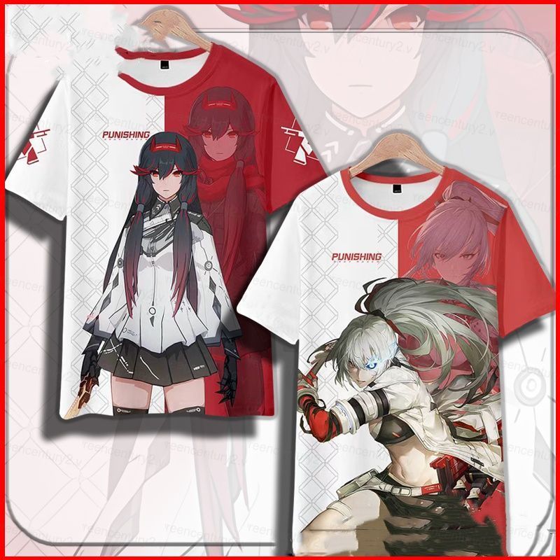 GRAY RAVEN: PUNISHING Lucia hoạt hình Cosplay vải Full Graphic mùa hè Áo thun Anime tay ngắn