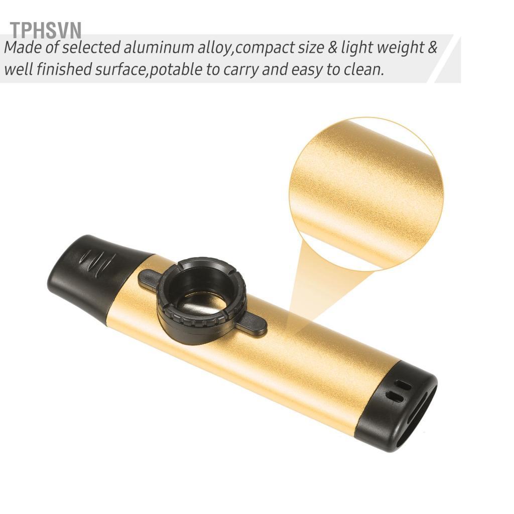 tphsvn Hợp kim nhôm Kèn Kazoo SIUKE Nhạc cụ hơi gỗ dành cho người mới bắt đầu Kèn kazoo vàng