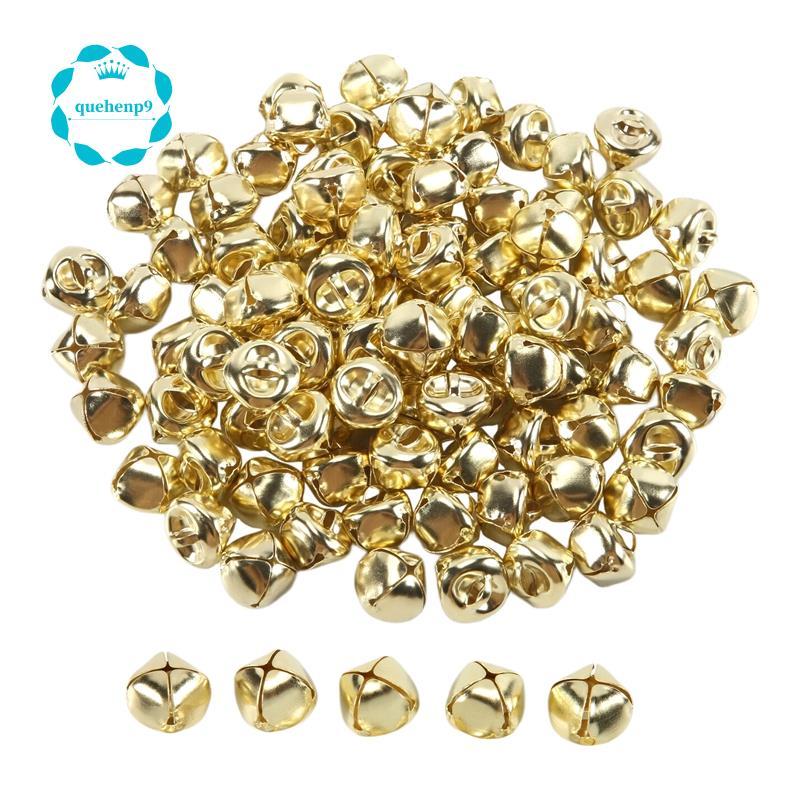100 Miếng Chuông Jingle, Chuông Jingle Kim Loại 15 Mm Mini Thủ Công Chuông Hạt Cho DIY Vàng