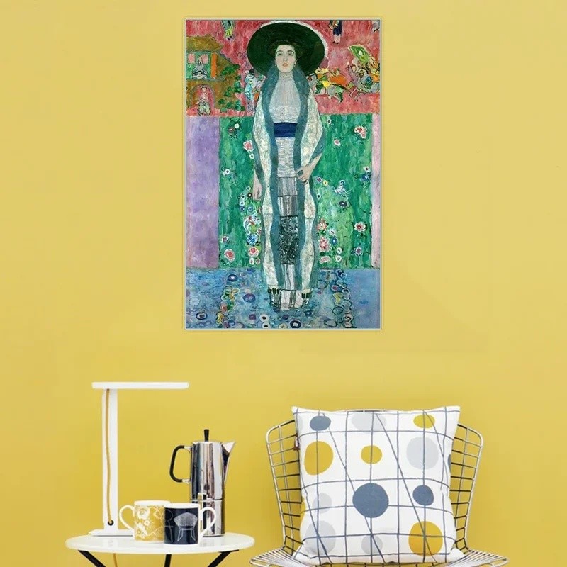 Gustav Klimt "Adele Bloch-Bauer II" Tranh Canvas Thẩm Mỹ Hình Ảnh Cổ Điển Poster Trang Trí Tường Nhà