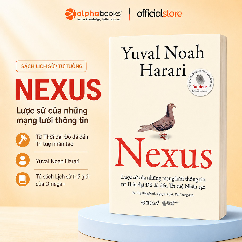 Sách - NEXUS (Bìa mềm) - Lược sử của những mạng lưới thông tin - Yuval Noah Harari (Omega Plus)
