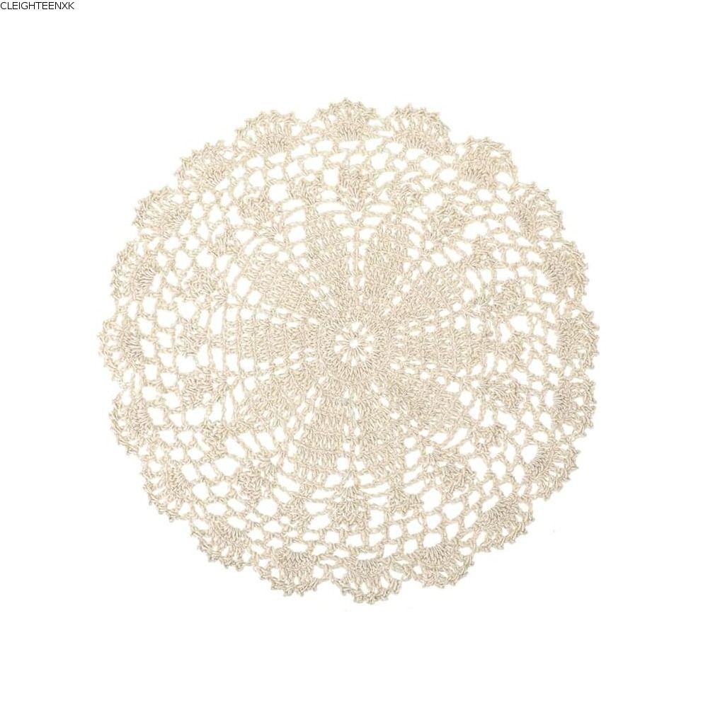 CLEIGHTEEN8H Móc Doilies, Thảm trải bàn thủ công cổ điển, Shabby Chic Round Crochet Placemet