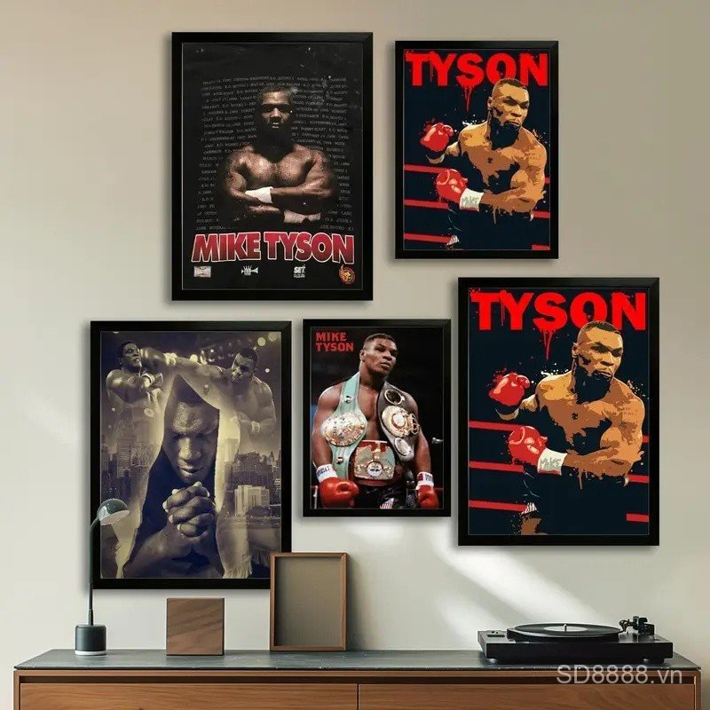 Mike Tyson Canvas Nghệ Thuật Poster Và Nghệ Thuật Treo Tường, In Hình, Trang Trí Phòng Ngủ Gia Đình 