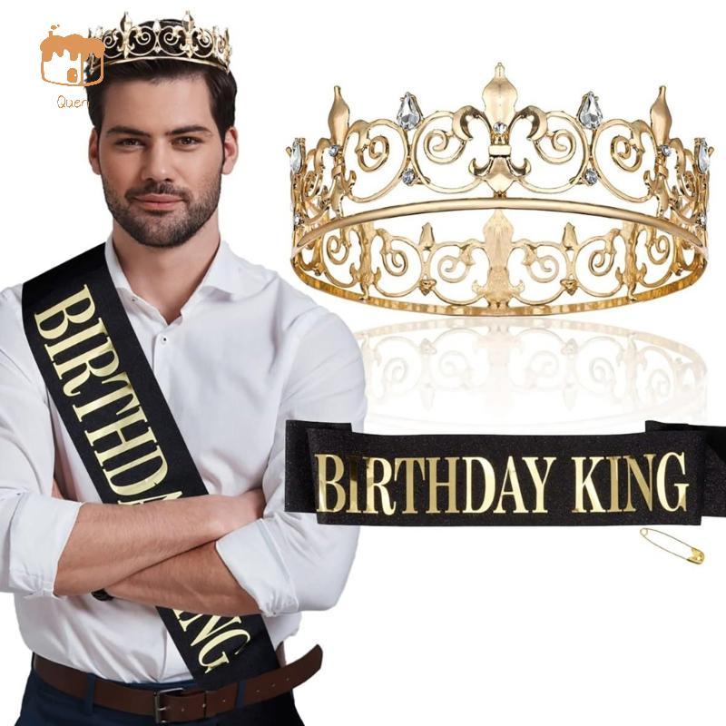 Quen Prom King Queen Sash Birthday King Crowns Set dành cho nam Đảng Cung cấp lễ kỷ niệm