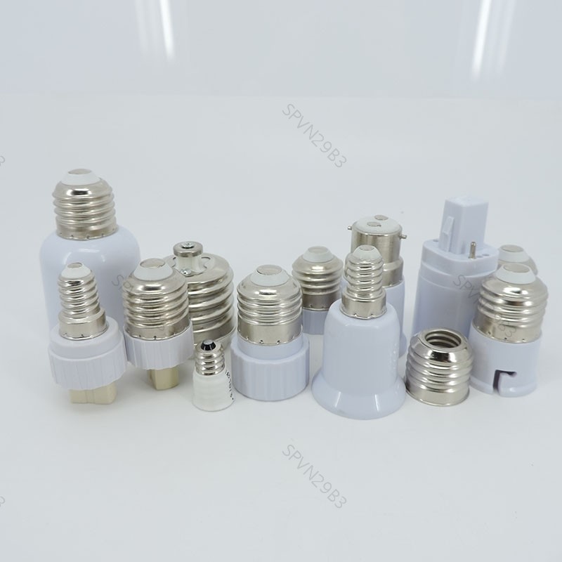 2 Chiếc E27 E14 e17 Sang G24 GU10 E12 B22 MR16 Sang E27 Bóng Đèn Giá Đỡ Chuyển Đổi Đế AC Ổ Cắm Điện 
