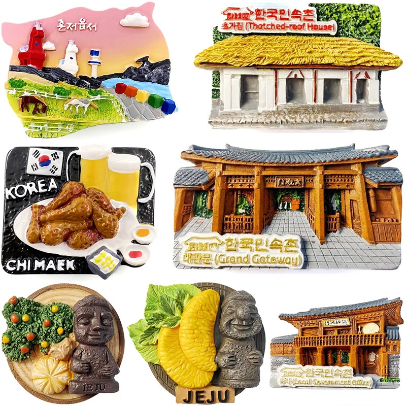 Hàn Quốc Tủ Lạnh Nam Châm Bảng Tin Nhắn Trang Trí Đảo Jeju Gyeonggi-do Du Lịch Lưu Niệm Tủ Lạnh Miến