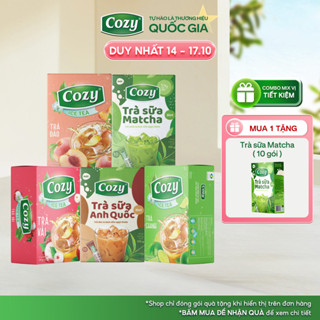 COMBO 5 Hộp Trà Cozy Hòa Tan Vị Đào, Vải, Chanh, Trà Sữa Matcha, Trà Sữa Anh Quốc Thơm Ngon, Ngọt Dịu