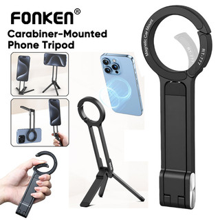 Chân máy điện thoại gấp gắn trên Carabiner Fonken Ring cho iPh 16 15 14 Chân máy nam châm hai mặt Giá đỡ bàn Tay cầm điện thoại 