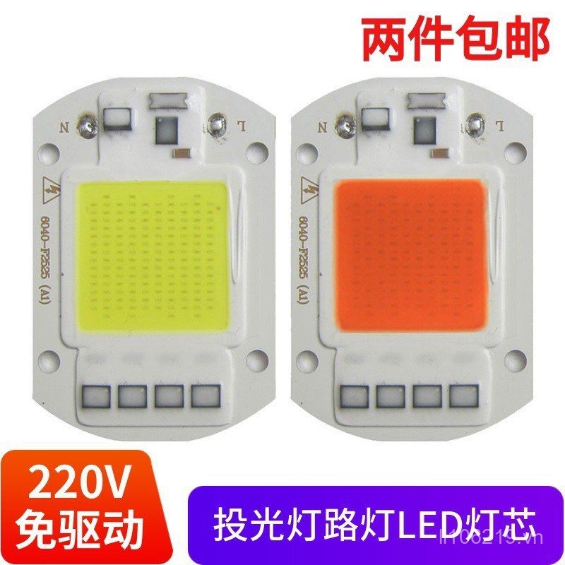 Đèn Thực Vật Thủy Sinh 220V Chân Ngói Wick LED Chip Flood Light 50W Công Suất Cao Driver-Free 30W Hồ