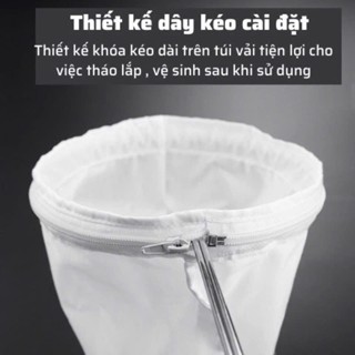 Túi Vải Lọc Trà Đa Năng, Vòng Vợt Cán Inox, Lọc Mịn, Dễ Vệ Sinh (Các Size Nhỏ, Vừa, Lớn)