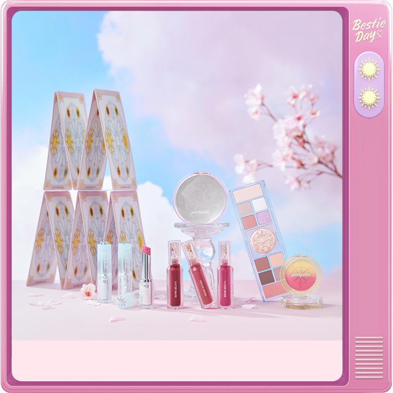 Hàng có sẵn Sản phẩm mới ra mắt đầu tiênPeripera Peripera Magic Card Girl Sakura Joint Blush Lip Gla