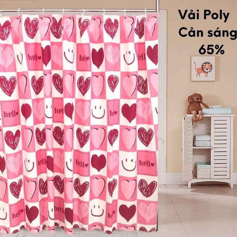 Rèm cửa rido ngăn phòng che nắng phòng ngủ có móc treo được chọn màu