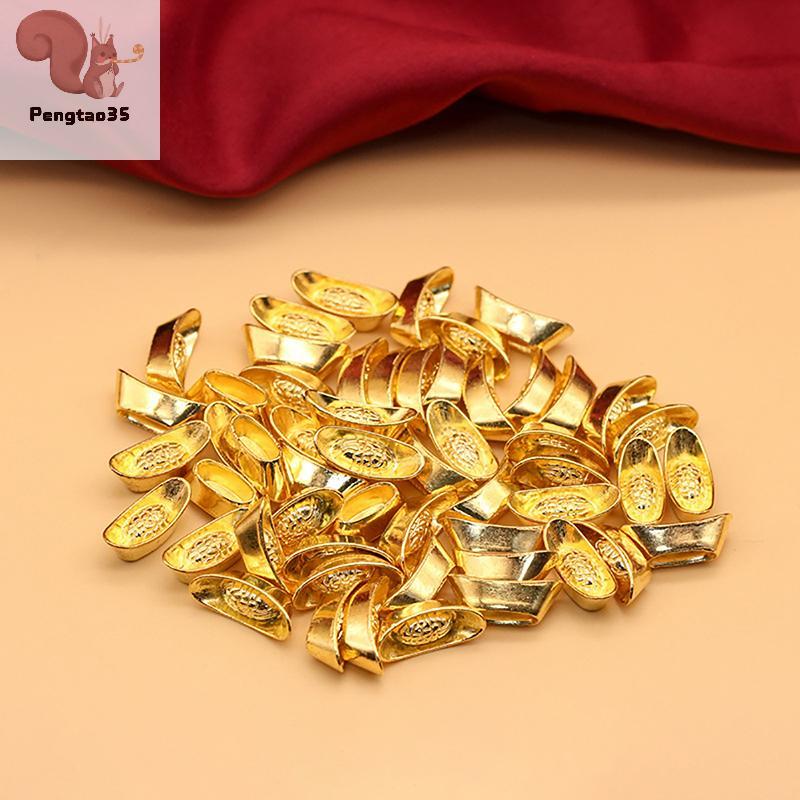 [pengtao35] 10 thỏi Vàng Trung Quốc Yuan Bao Giàu Có Tượng Vàng Thỏi Trang Trí Trang Trí Năm Mới Tha