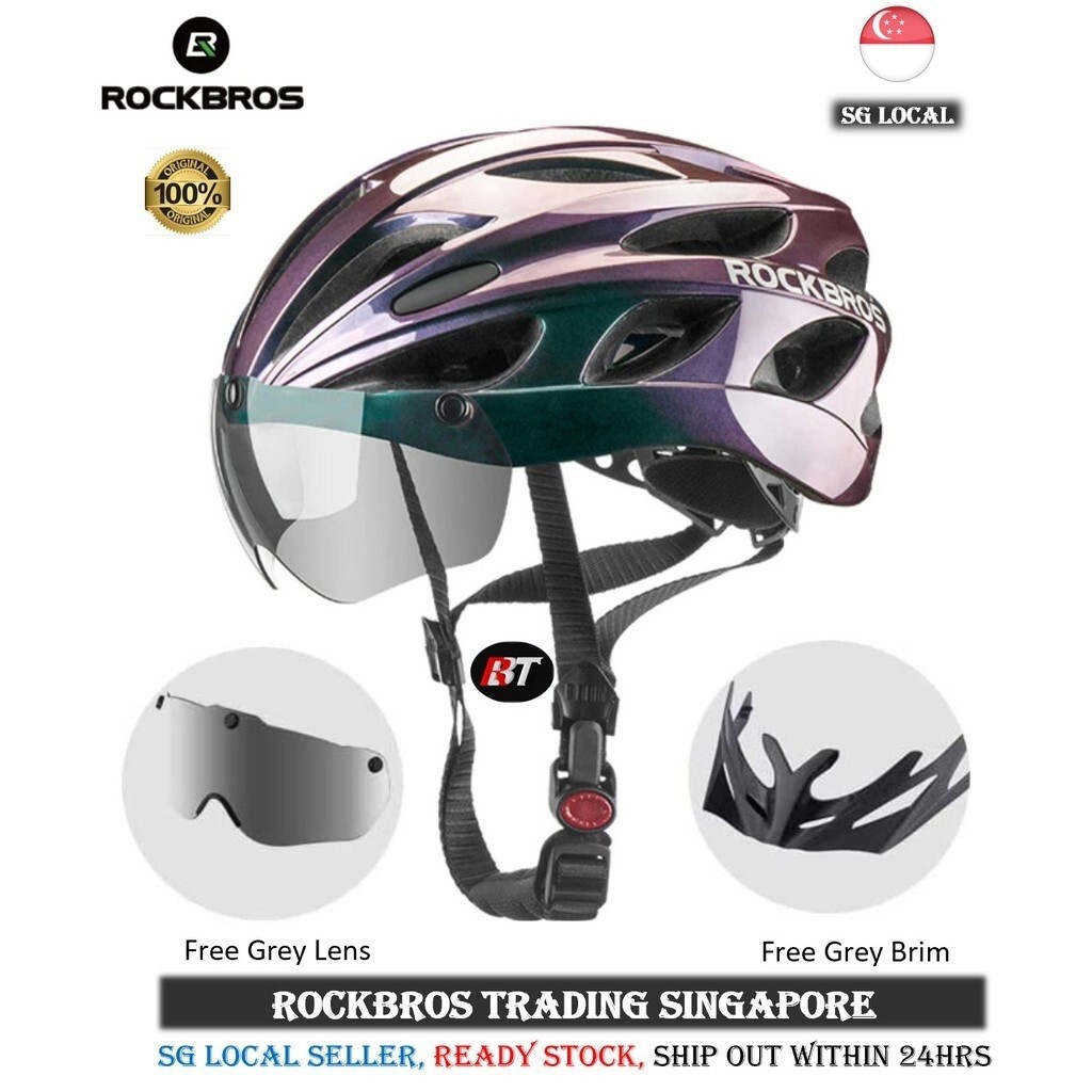 [SG SELLER] RockBros Helmet with Google Bicycle helmet cycling helmet Mountain bike helmet Road bike