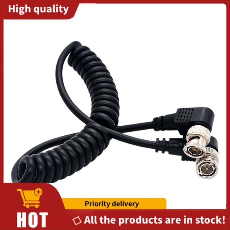 Góc phải BNC sang góc phải BNC Cáp đồng trục Camera Video Dây lò xo PU