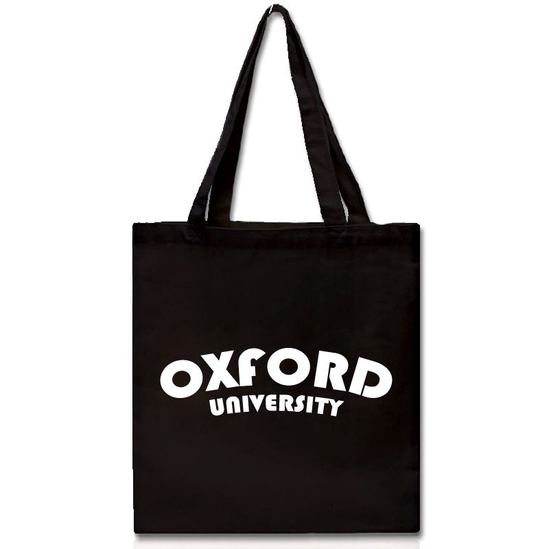 Học tập Anh Túi vải lưu niệm Oxford University Túi vải một vai Di động Milky White Preppy Style Túi 