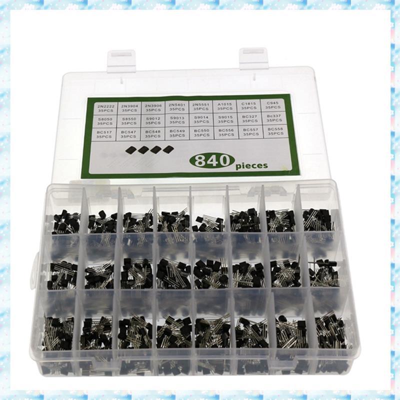 [R Q M U] 840 Cái / bộ 24Values TO-92 Transistor BC547 BC327 BC337 2N222 3904 PNP / NPN Transistor B