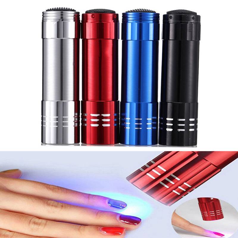 [YDV] Nail Droger Mini 9 Led Verlichting Zaklamp Uv Lamp Draagbare Nail Gel Lamp [Mới]