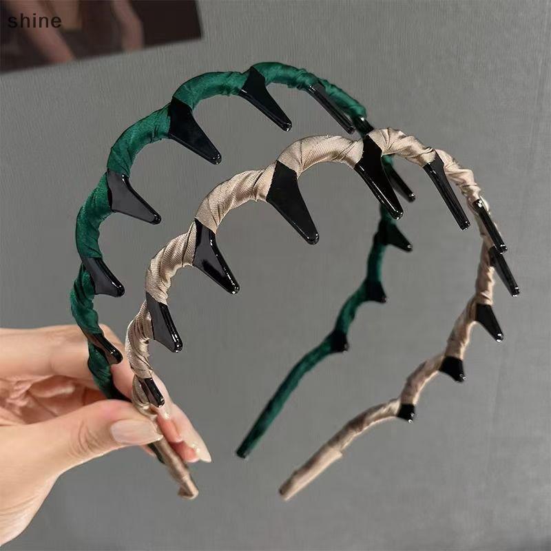 [shine] Fashion Wave s Dành Cho Nữ Màu Trơn Răng Chống Trơn Trượt Tóc Bé Gái Rửa Mặt Thể Thao Phụ Ki