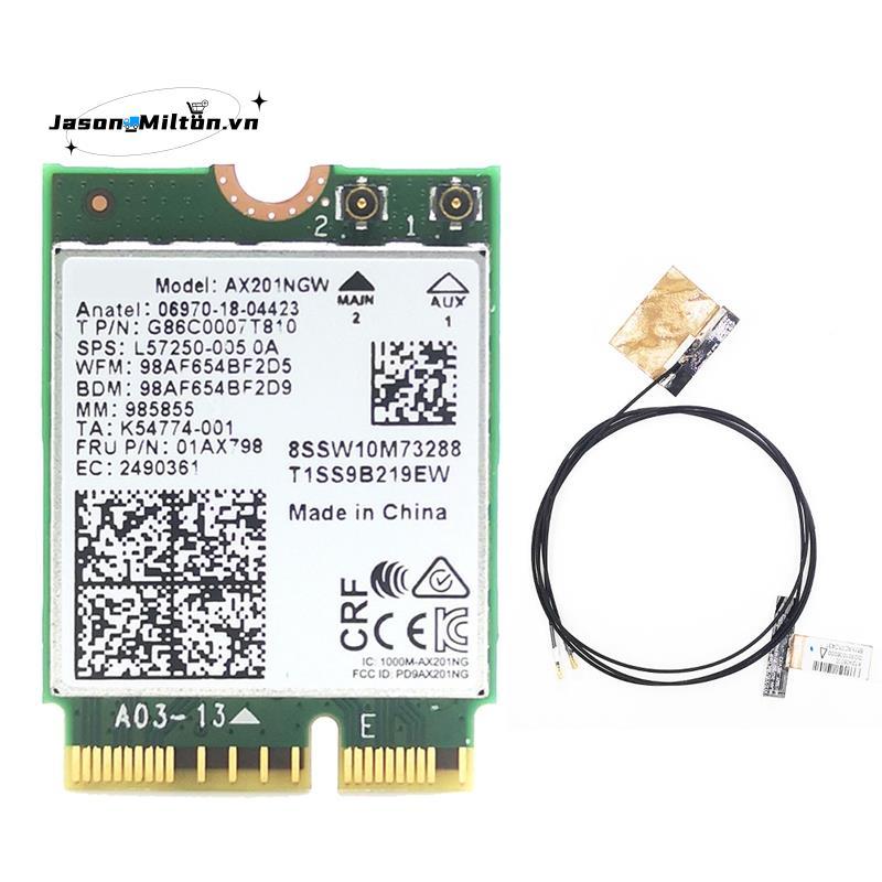 AX201 AX201NGW Thẻ WiFi Ăng-ten Thẻ WiFi Phụ Kiện WiFi 6 3000Mbps Bluetooth 5.1 Bộ Chuyển Đổi WiFi C