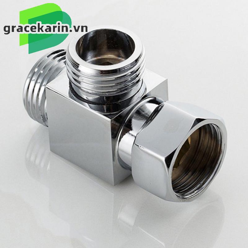 [GRCEKRIN-VN]Diverter Valve 3-Way T-adapter Connector Bathroom Accessories Tool Chrome