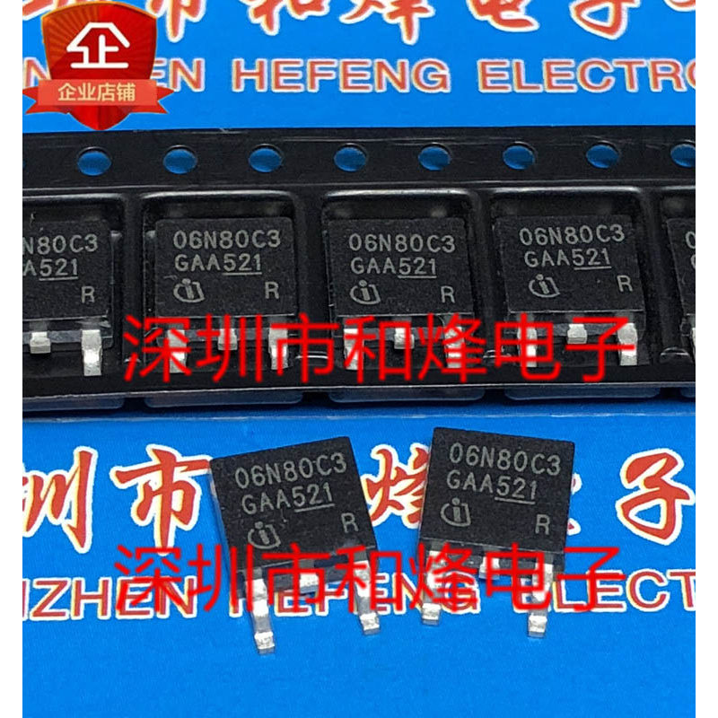 Bộ ba đài phát thanh 10 mảnh 06N80C3 SPD06N80C3 TO-252