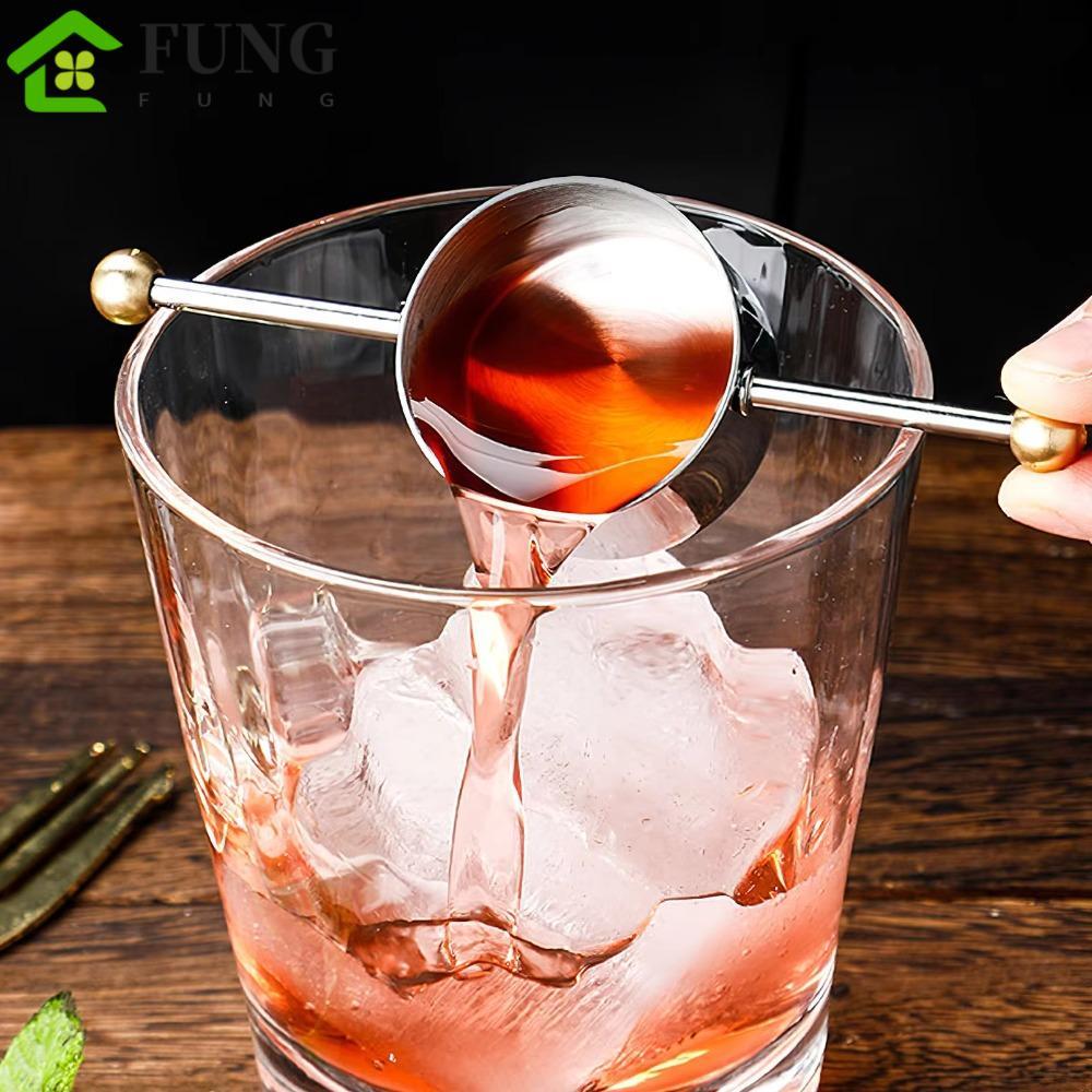 Cốc Đo Thanh FUNG, 30ml Thép Không Gỉ Cocktail Jigger, Thủ Công Cocktail Thanh Dài Đôi Hạt Thiết Kế 