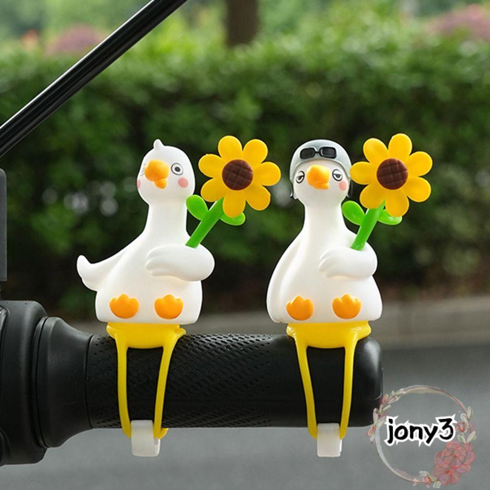 JONY 1 / 4 Tay Lái Vịt Trang Trí, Dây Đeo Đàn Hồi Hướng Dương Vịt Trang Trí Xe Đạp, Xoay Pinwheel Lắ