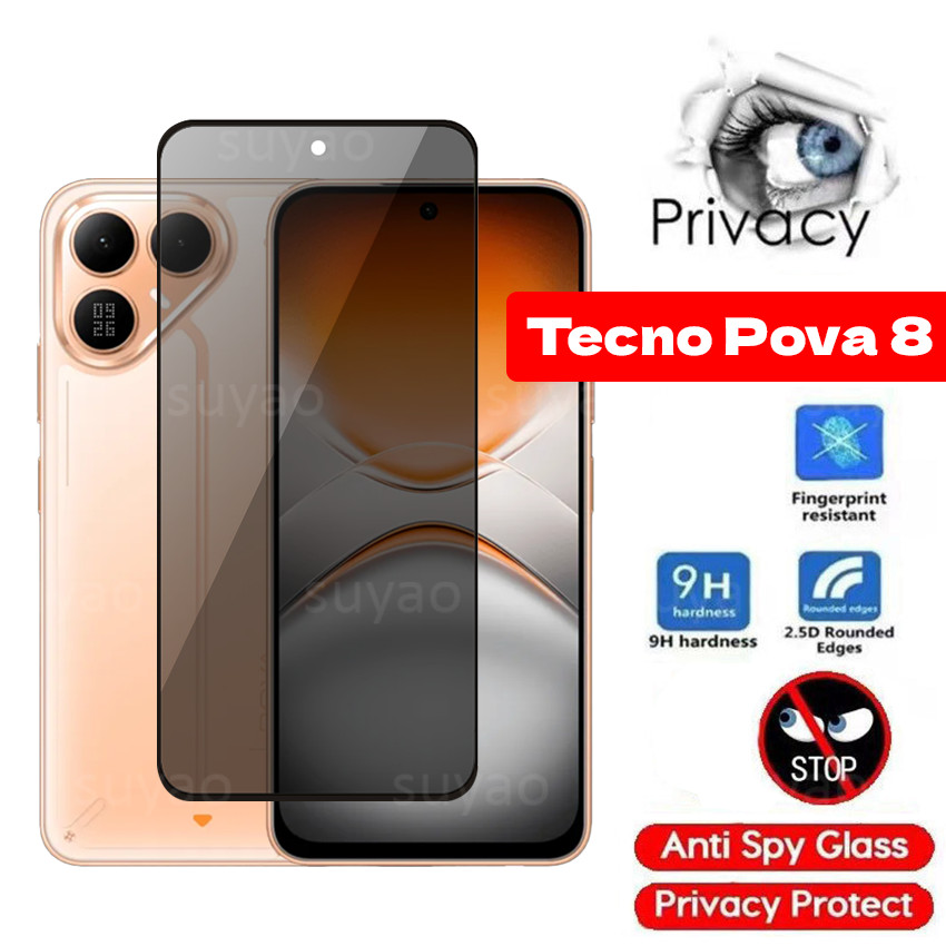 Kính cường lực bảo mật toàn diện chống gián điệp cho Tecno Pova 8 5G 7 Ultra Pro 6 5 2026 Bảo vệ màn