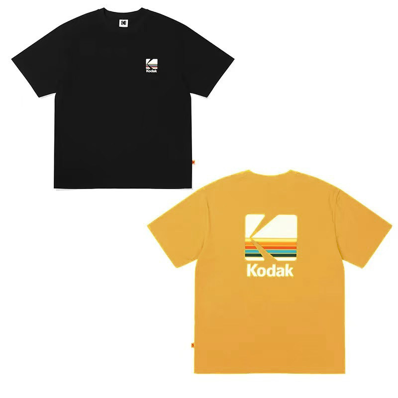 Kodak Kodak Kodak 100% Cotton Cổ Tròn Cặp Đôi Tay Ngắn Dạo Phố