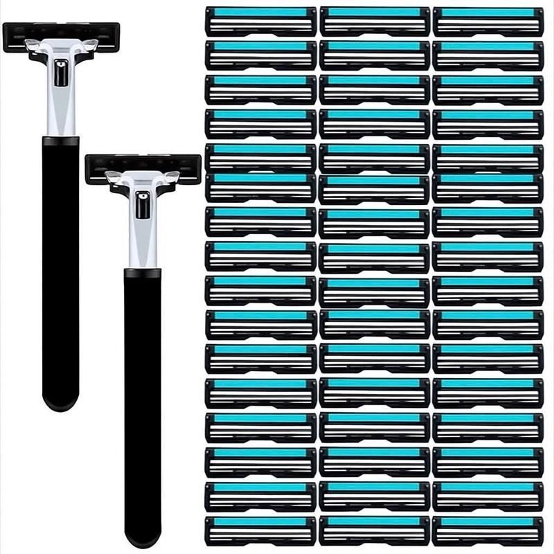 Bộ Cạo Râu 72 Lưỡi + 2 cán Dao Làm và Hộp Nhựa Đựng Cán.(không có gel)