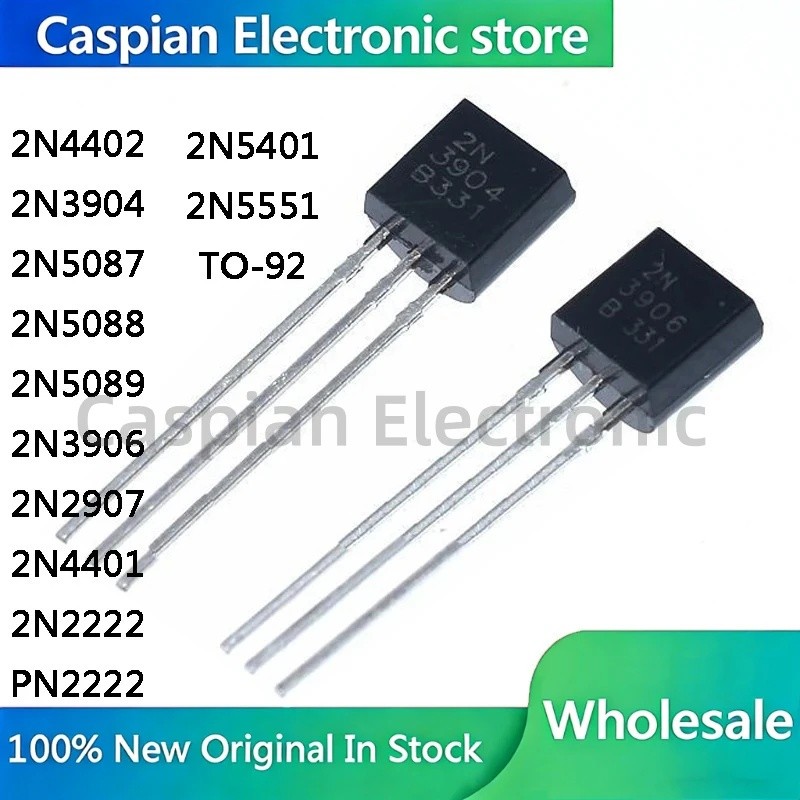 10 CÁI 2N4402 2N3904 2N5087 2N5088 2N5089 2N3906 2N2907 2N4401 2N222 PN222 2N5501 2N5551 TO-92 Trans