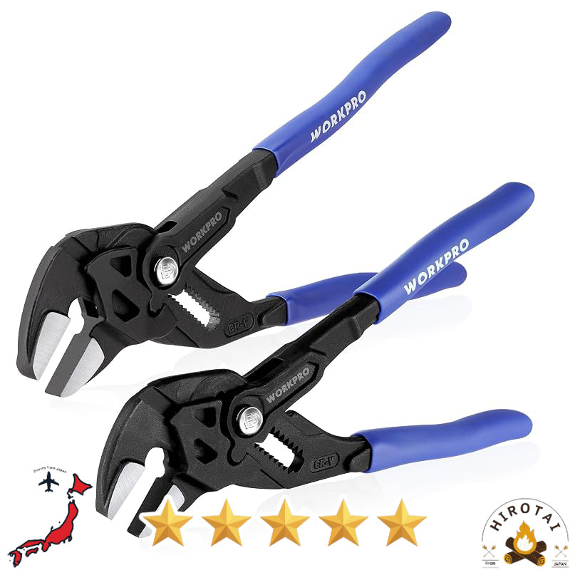 WORKPRO Adjustable Plier Wrench – Locking Parallel Smooth-Jaw Pliers, CR-V Steel, Black Finish (7" /