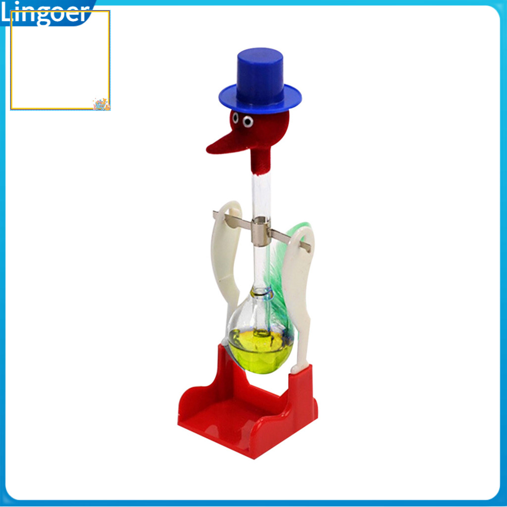Lingoer Creative Non-Stop Liquid Drinking Glass Lucky Bird Duck Bobbing Magic Prank Toy