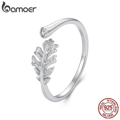 Bamoer Bạc 925 Mở Nhẫn Có Thể Điều Chỉnh Kích Thước Chữ Thập Trang Sức Thời Trang Cho Nữ Quà Tặng