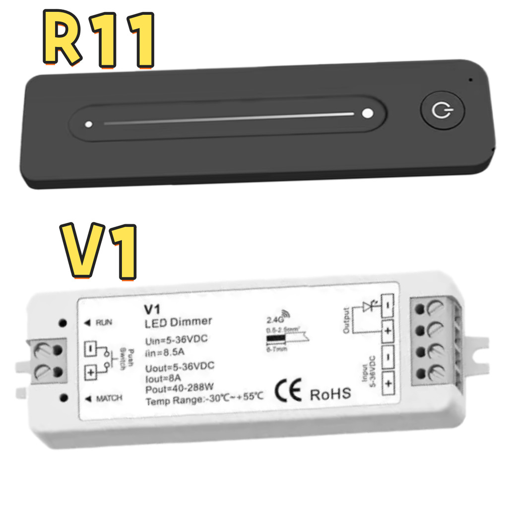 Bộ điều chỉnh độ sáng LED một màu V1 Công tắc RF không dây12V 5V 24V 36V 8A PWM với 1zone 2.4G Điều 