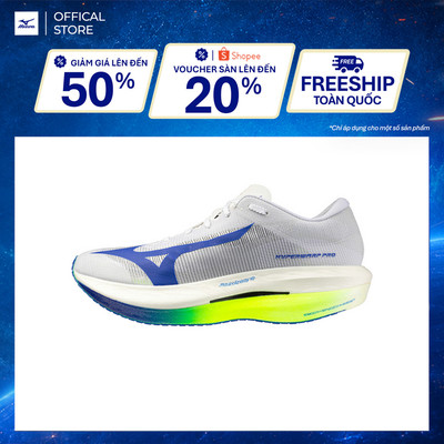Giày Chạy Bộ Unisex Mizuno Hyperwarp Pro - Trắng Vàng Xanh -  J1GC267201